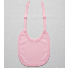 BB11: Plain Pink Neck Tie Bib (Made in UK)
